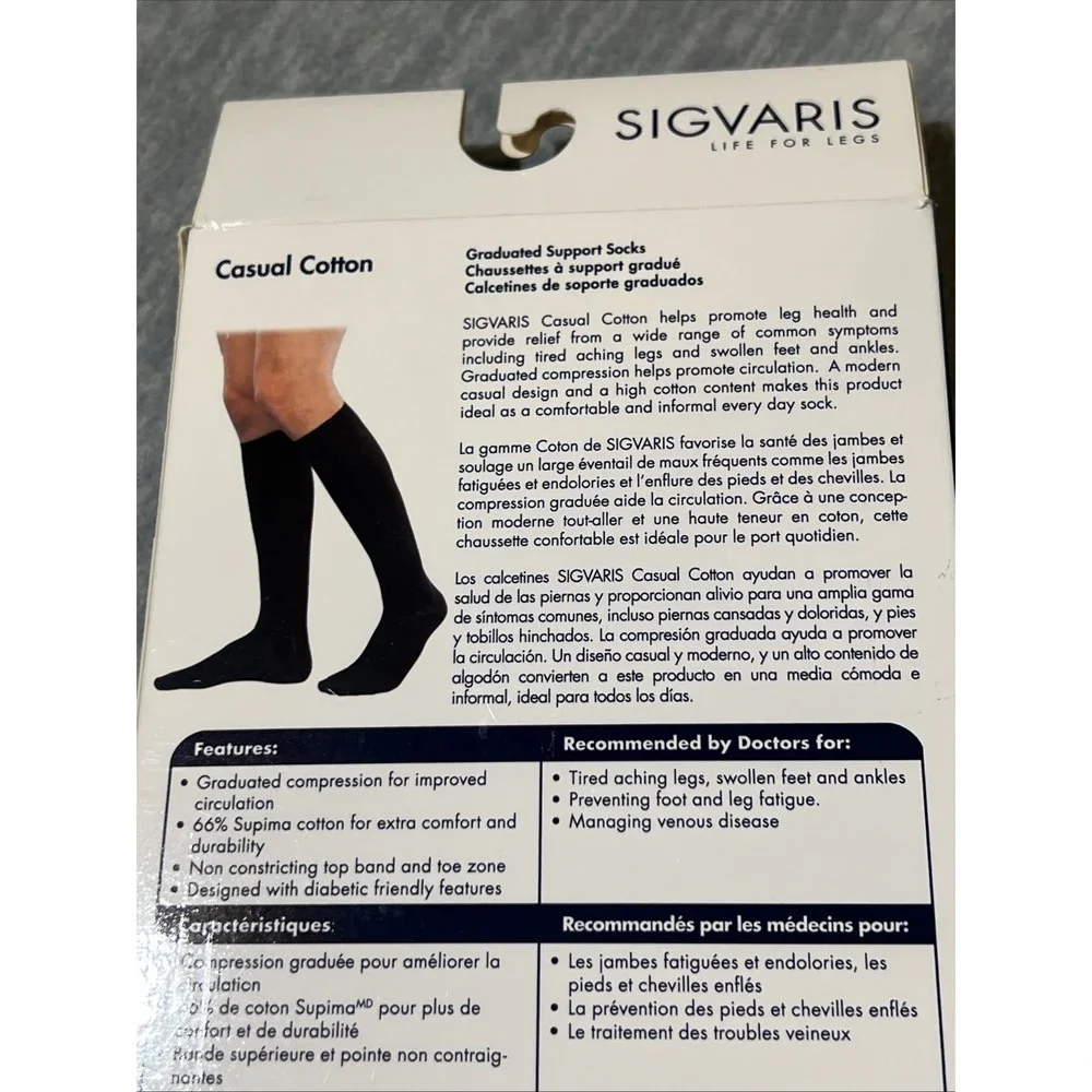 Sigvaris Life For Legs Support Therapy Stockings Knee Hi Size C Shoe 11.5-14 New